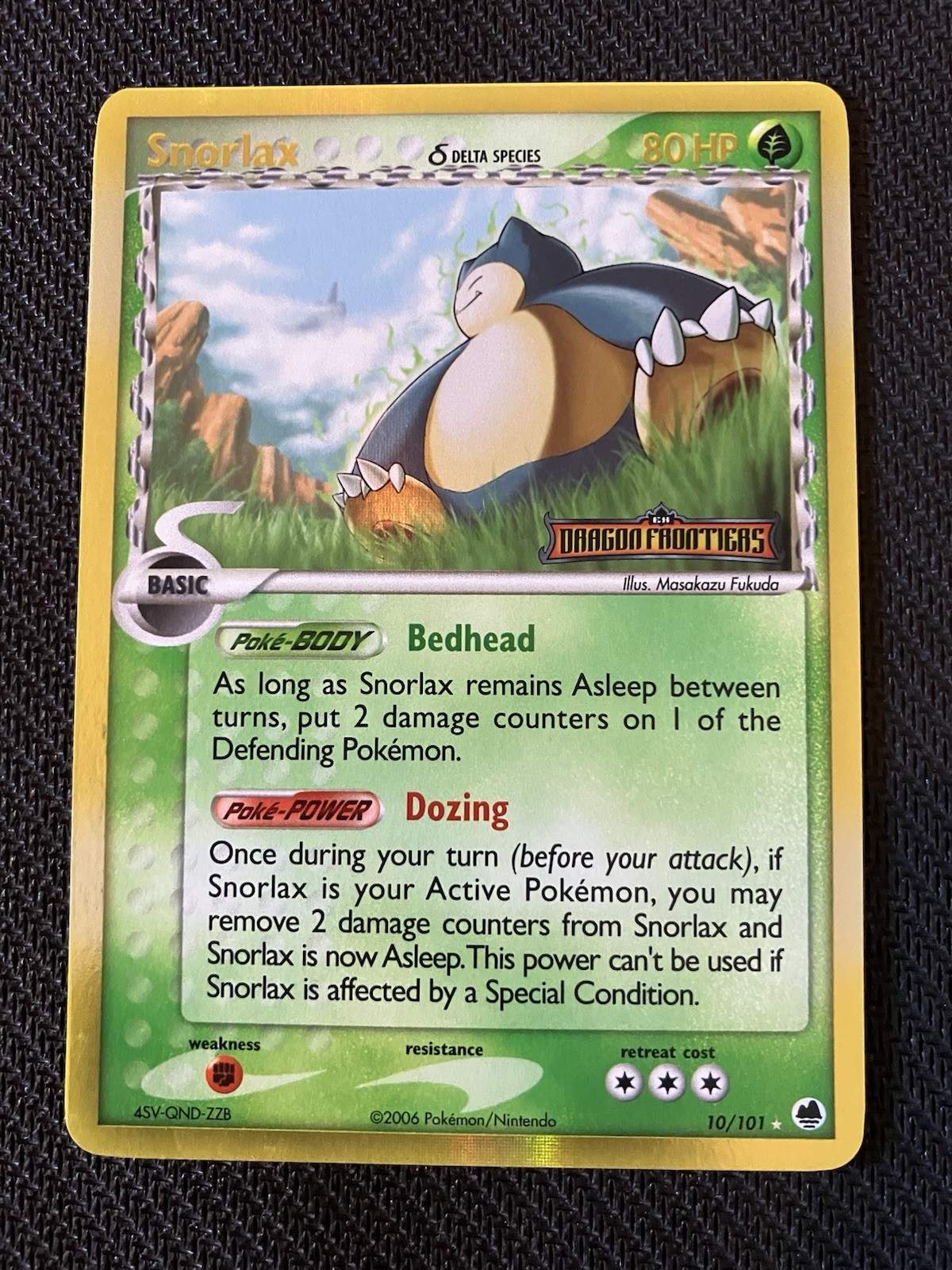 Snorlax (Delta Species) 10/101 Dragon Frontiers Reverse Holo Stamped Near Mint