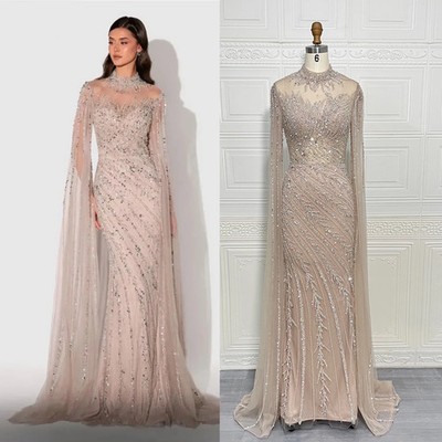 Luxury Saudi Arabia Mermaid Evening Dresses Dubai Party Gowns for Women Wedding