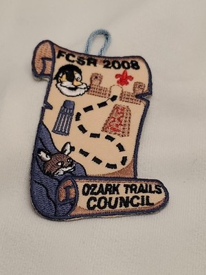 2008 BSA Patch - Ozark Trails Council - FCSR/Scouting/USA/Map Shaped/Hook/Loop