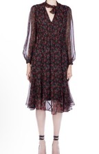 Pinko 100% silk dress with scarf NWOT Size US 2