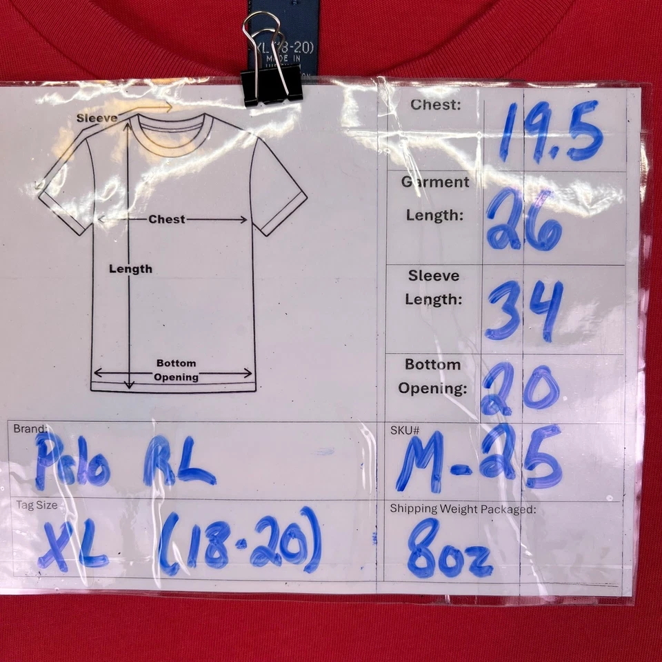 Camisa Polo Ralph Lauren Juvenil XL (18-20) Roja Manga Larga Algodón Poni Logo Informal Foto 3 de 4