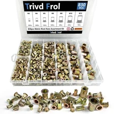 Rivet Nut Tool Kit 830pcs SAE/Metric Rivet Nut Assortment Kit M3 M4 M5 M6 M8 ...