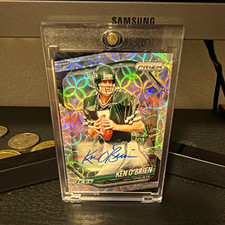 Panini Prizm 2025 Ken O'Brien #185 Jets Prizm Auto Hard Signed /100