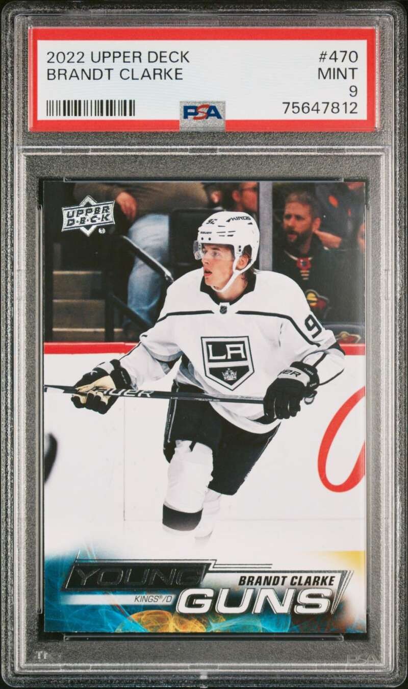 2022 Upper Deck Brandt Clarke #470 PSA 9 Young Guns LA Kings WW1630