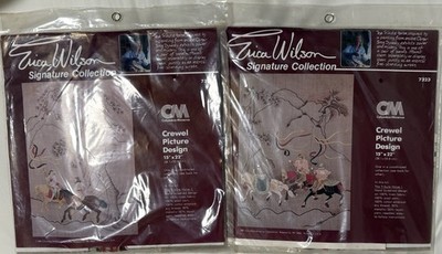 Erica Wilson Set “The Tribute Horse I & II”Crewel Embroidery Kit
