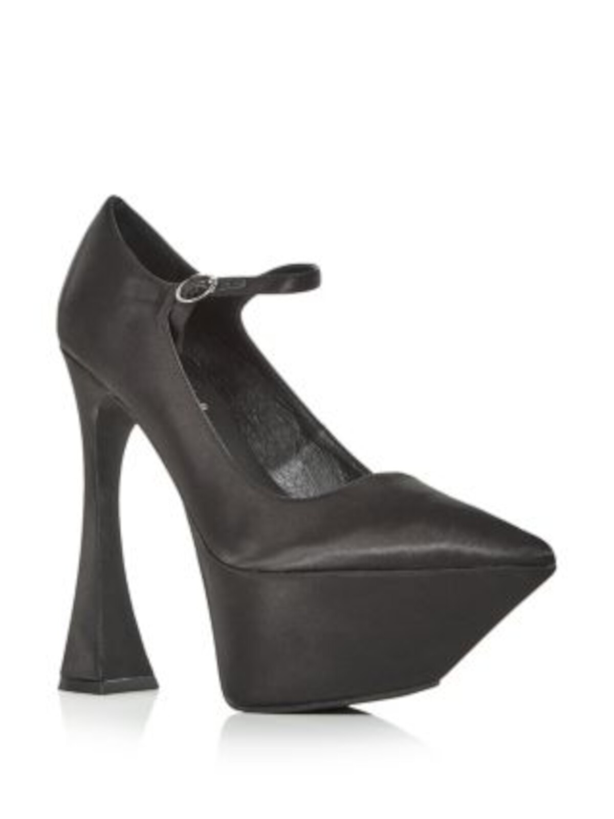 JEFFEREY CAMPBELL Womens Black 2'' Platform Siouxsie Toe Flare Pumps Shoes 6 M