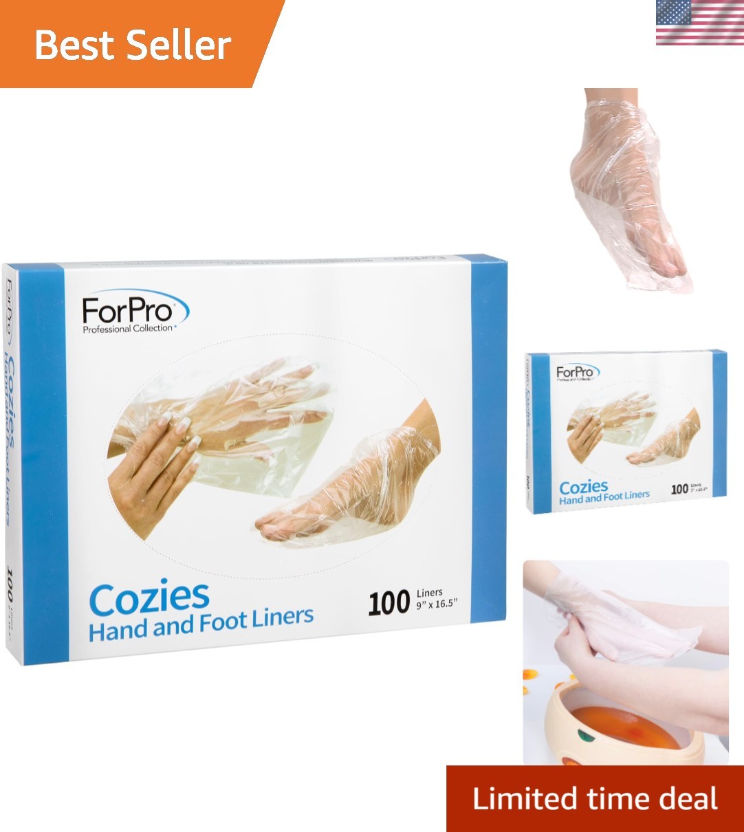 Convenient Cozies 100-Count Hand/Foot Liners for Spa-Quality Paraffin Treatments