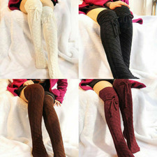 Winter Knitted Over Knee Long Socks Women Long Stockings Warm Thigh High Socks