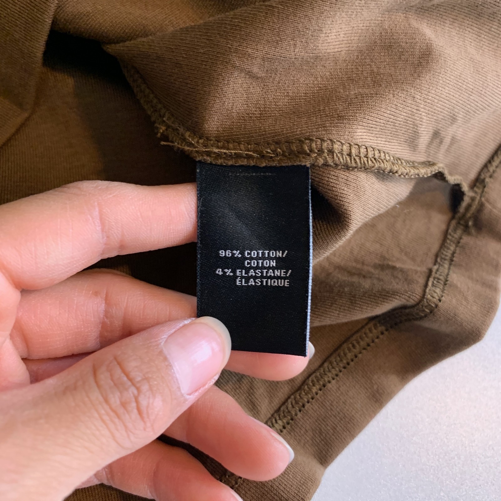 Lafayette 148 Shirt Womens M Medium Chestnut Elbow Sleeves Jersey Stretch Top