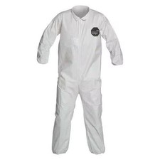 Dupont Collared Disposable Coveralls, S, White, zipper NB125SWHSM002500 Dupont