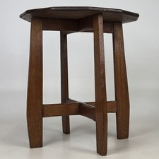 Antique Arts & Crafts Oak Side Table | Twelve Sided Top | AF-6784