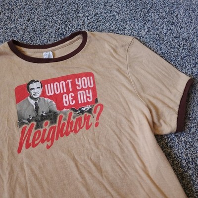 Mr Rogers Vintage Y2K Won't You Be My Neighbor TV Show Baby Tee Shirt Top XL USA