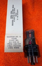  12SL7GT, made by Sylvania, NOS, NIB, Price is for ONE tube.