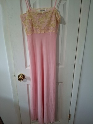 Victoria Secret SLIP DRESS LINGERIE Pink Chiffon Yellow Lace Sheer SZ M Long | eBay Victoria Secret SLIP DRESS LINGERIE Pink Chiffon Yellow Lace Sheer SZ M Long | eBay