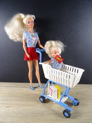 Vintage Shoppin´Fun Barbie & Shelly Spielset mit 2 Puppen +Einkaufswagen (21264)