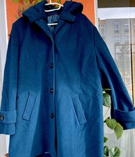 Eleganter Wollmantel, Petrol Grün Mantel, Gr. 46 L Wolle + Kaschmir Von  Isabell