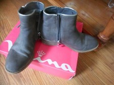 Nina Girls' Youth 13 Slip-On Boot, Gray ankle zip ea side.leather manmade. box