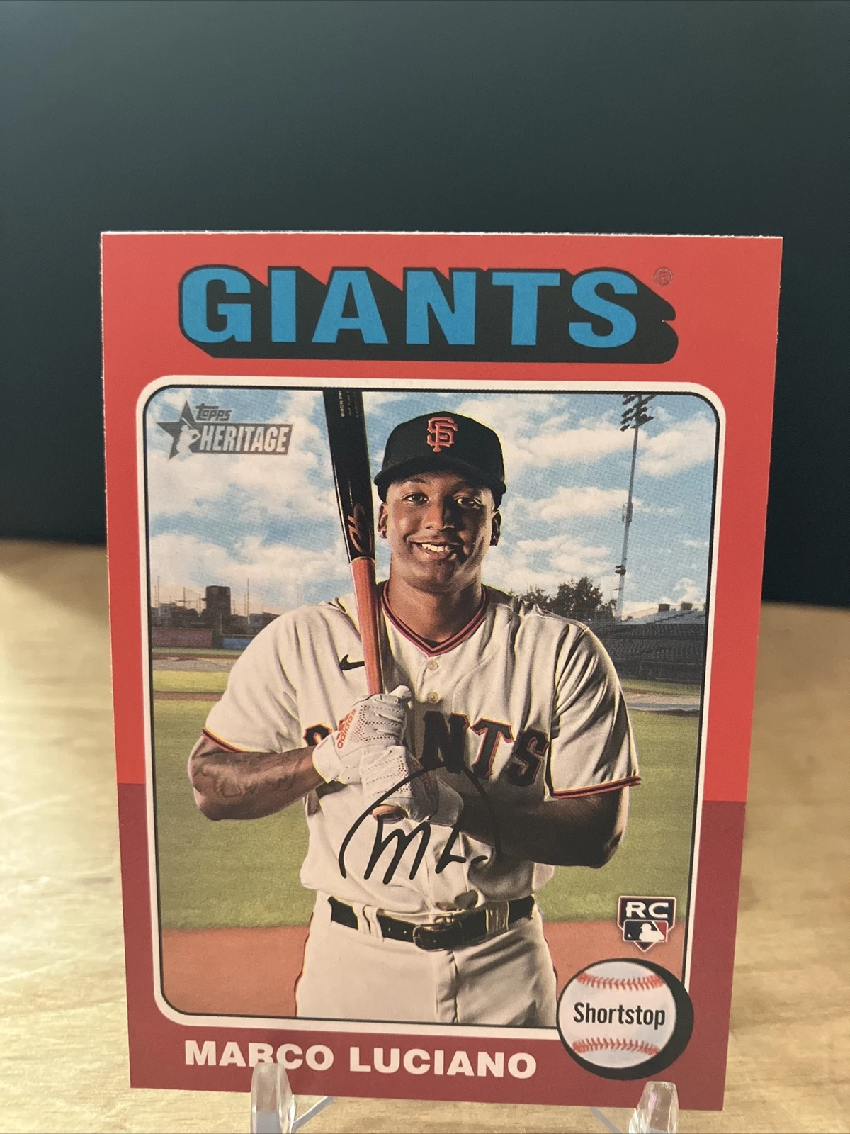 Marco Luciano 2024 TOPPS HERITAGE RED BORDER PARALLEL ROOKIE #391 GIANTS