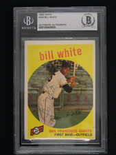 BILL WHITE SIGNED 1959 TOPPS #359 BAS AUTHENTIC ON-CARD AUTO SAN FRANCISCO