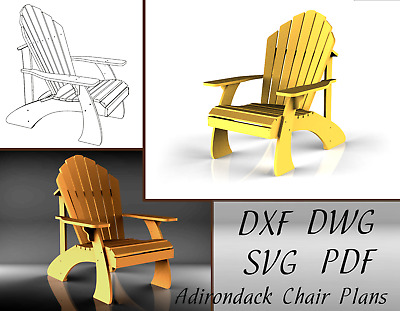 Diy Adirondack Chair Plans, format PDF,SVG,DWG,DXF,CNC 