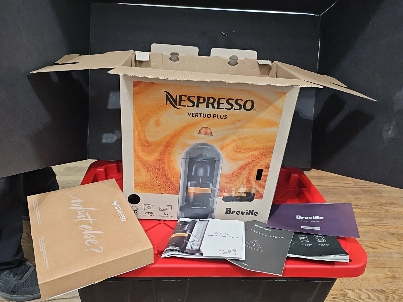 Nespresso VertuoPlus Coffee & Espresso Machine 60 fluid oz Ink Black Opened Box