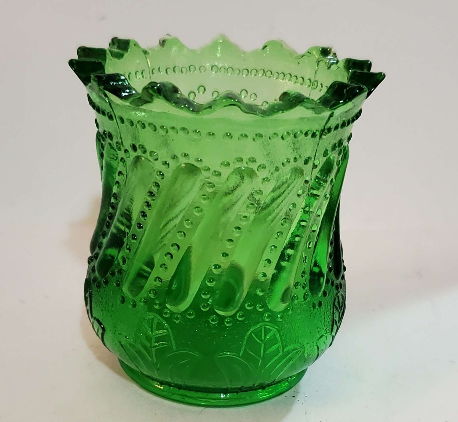 Green Glass Toothpick Holder eBay