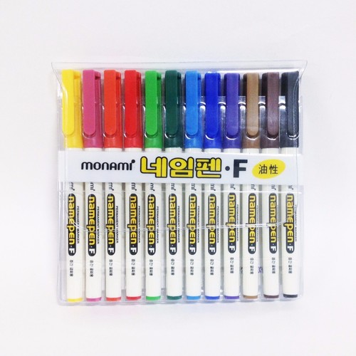 x 12 Color Monami Name Pen F Permanent Markers Medium Point