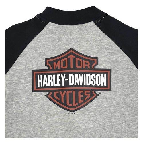 Harley-Davidson Little Boys' Bar & Shield Toddler Varsity Knit Jacket - Gray - Picture 2 of 2