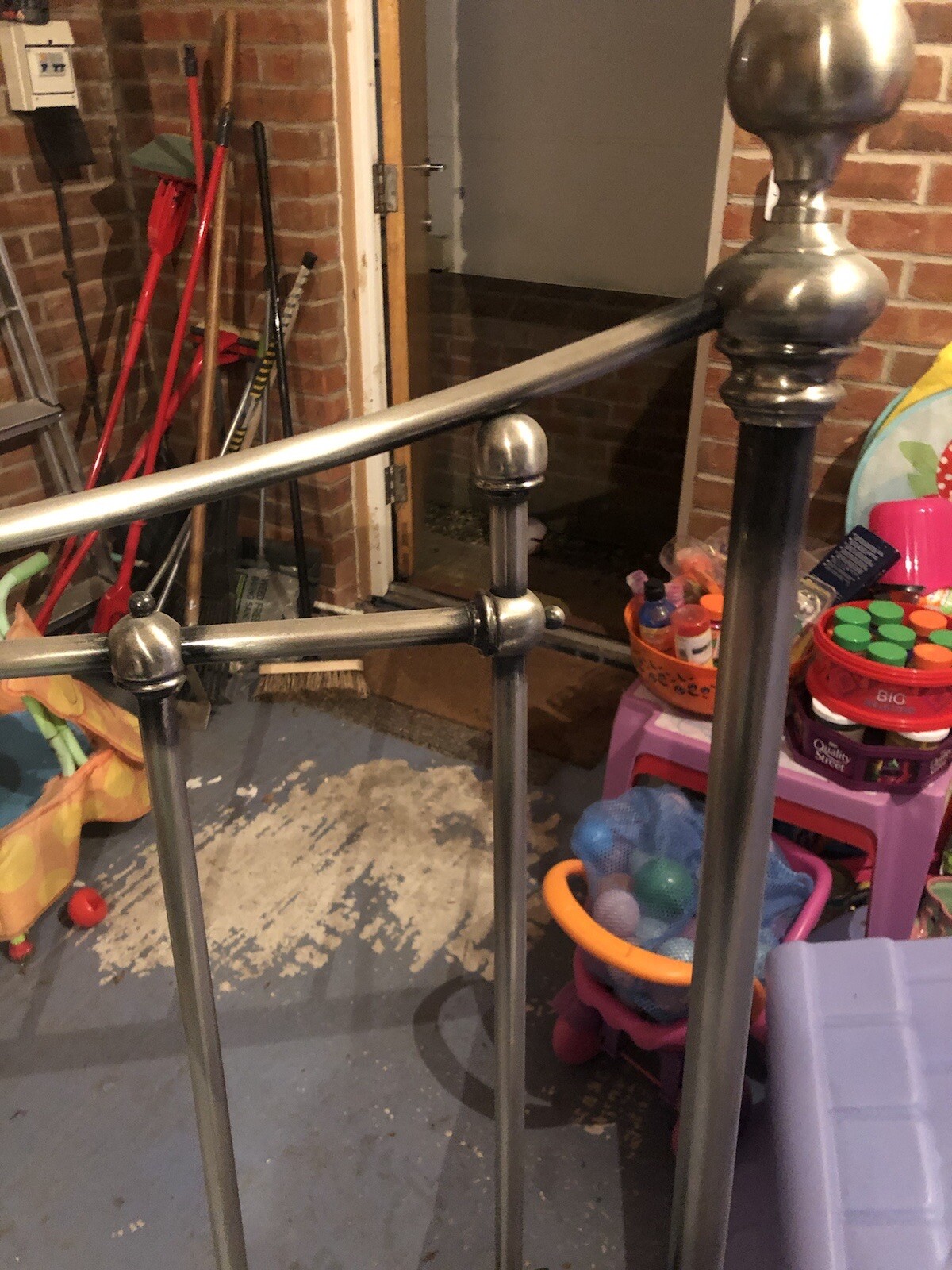 silver metal double headboard eBay