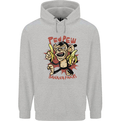 Pew Pew Bananafakas Bananen Affe Herren 80 % Baumwolle Hoodie