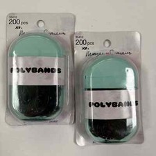 Hair Polybands Scunci 35410 Black Rubber Bands 200 pcs Lot of 2