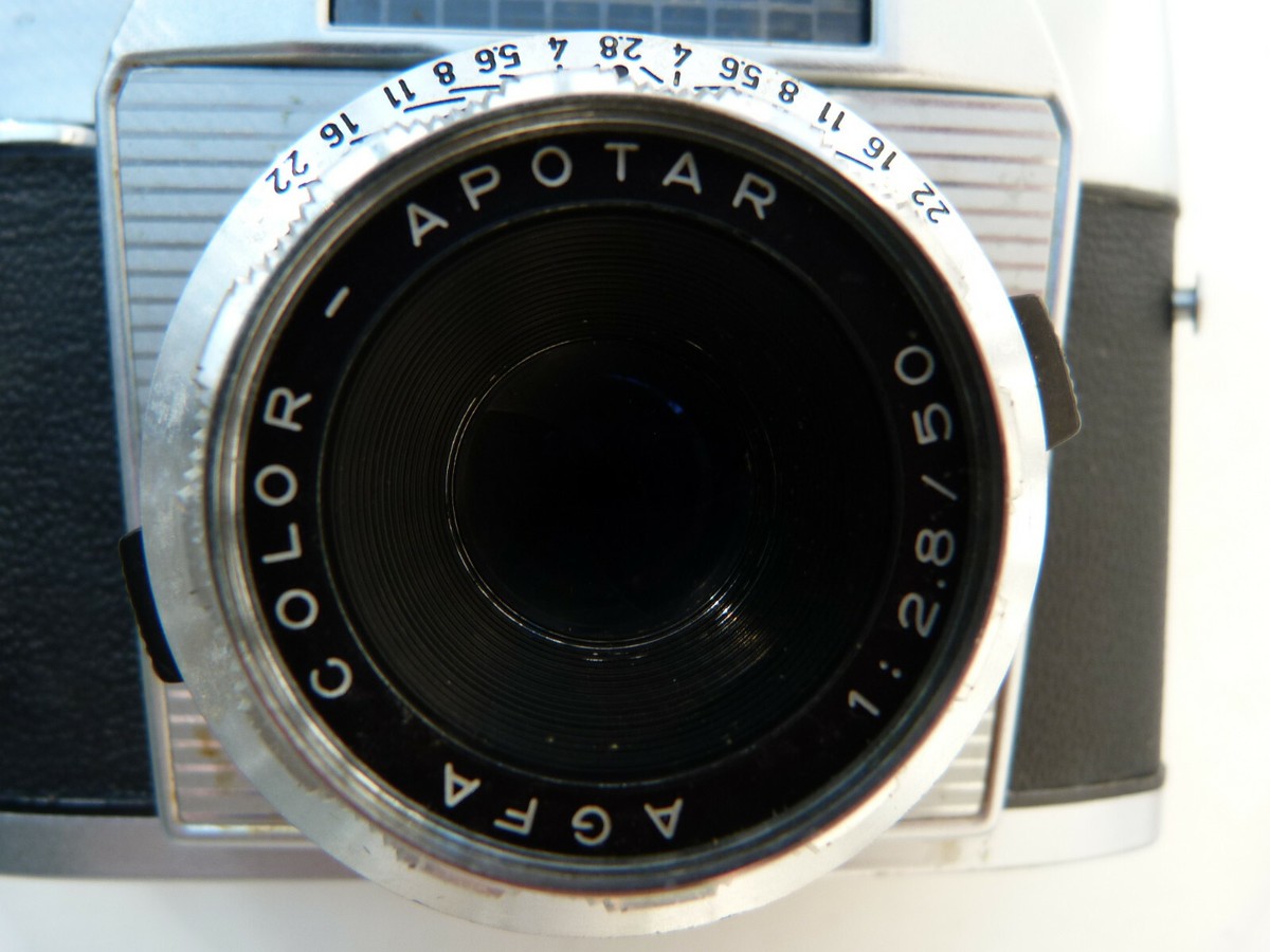 Vintage 35mm Camera AGFAFLEX, AGFA COLOR APOTAR 50/2.8 lens.READ