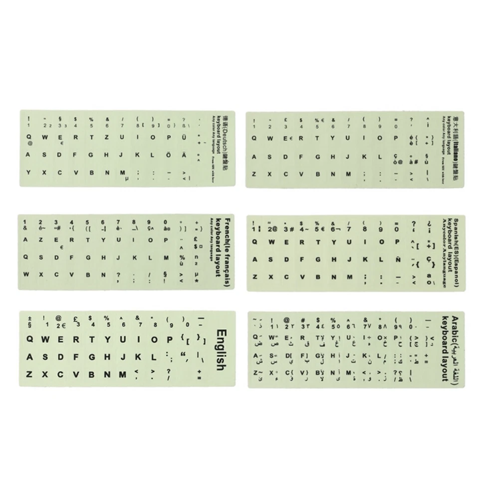 Different Languages Notebook Desktop Universal Luminous Keyboard Stickers - Image 3 of 4
