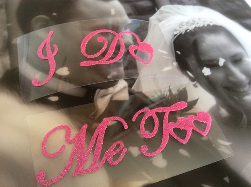 I Do + Me Too Glitter Wedding Shoe Sticker Rhinestone Colour choice UK seller - Picture 8 of 18