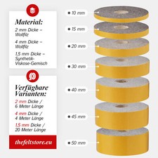 Filzband selbstklebend 4 mm dick in grau meliert - Filzstreifen 4 m lang