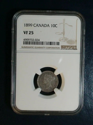 1899 Canada Ten Cents NGC VF25 10C SILVER COIN PRICED TO SELL NOW!