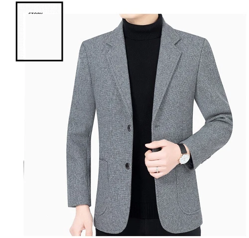 Men Work Blazer Jacket Business Formal Casual Button Slim Fit Suit Coat Tops - Picture 11 of 26