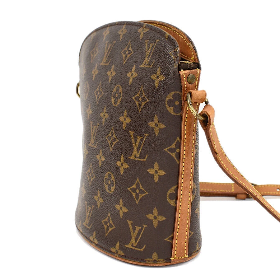 Auth LOUIS VUITTON Monogram Drouot M51290 LV Crossbody Bag Brown