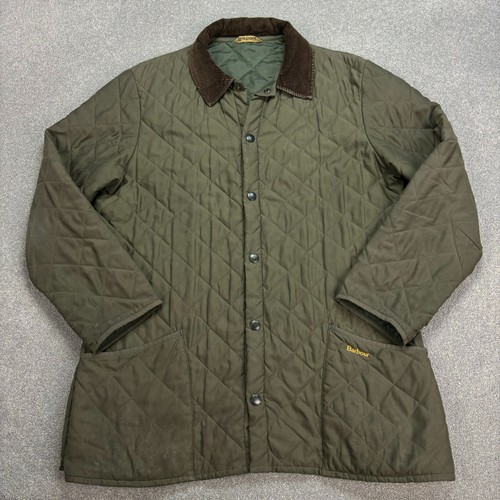 Barbour Jacket Adult Large Green Quilted Country Field Hunting Coat Men*