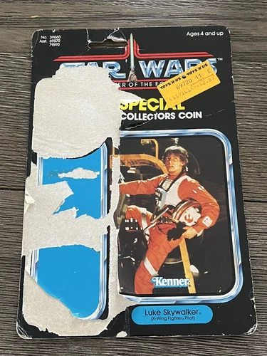 1985 Kenner Luke Skywalker (X-Wing Pilot) POTF Cardback Only. No Figure Or Coin