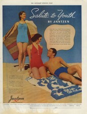 Salute to Youth by Jantzen - women's  men's swimsuit ad 1937 SEP