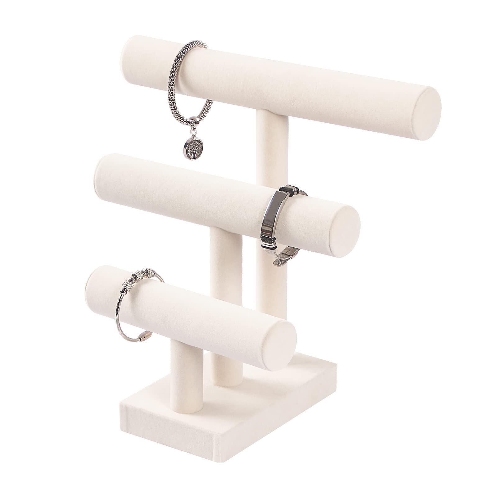 3 Tier Bracelet Holder,Bracelet Displays for Selling,Beige Jewelry Display St...