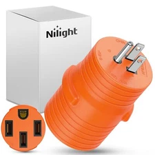 Nilight 15Amp to 50Amp RV Power Adapter 125 Volt Heavy Duty RV Plug