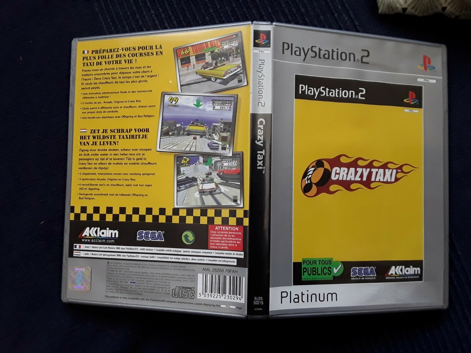 Crazy Taxi – PlayStation 2 – NTSC U/C – Boîte Et Manuel – État Correct