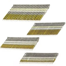 21 Degree Framing Nails 4 SIZES 2"+2-1/2"+3.0" Ring+3-1/2" Smooth Shank Full ...