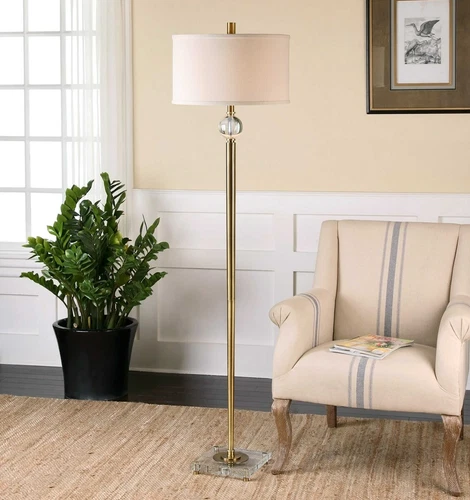 MESITA MODERN XXL 68" METAL FLOOR LAMP CRYSTAL DETAIL UTTERMOST 28635 - Picture 2 of 3