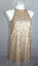 Womens Forever 21 Pink Blush Sequin Covered Dress Size Medium M Lined EUC