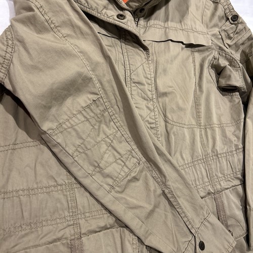 VTG Eddie Bauer Women Jacket Coat SZ Large Military Tan Utility Barn Chore Field - Picture 5 of 23