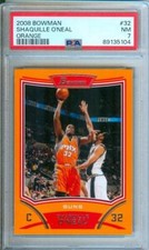 2008 Bowman SHAQUILLE O'NEAL Orange Variation #213/299 Suns #32 PSA 7