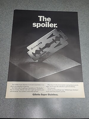 Gillette Super Stainless Blade Print Ad 1967 10x13